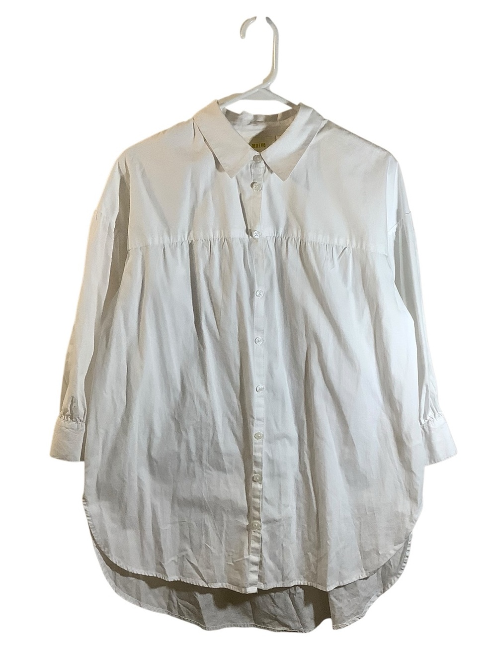 Maeve by Anthropologie Oversized White Button-Down Shirt